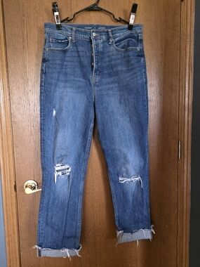 Old Navy Dark Blue High-Rise Straight Jeans